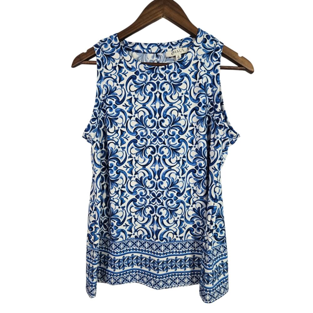 Chaus Blue & White Blouse – Women’s Size M